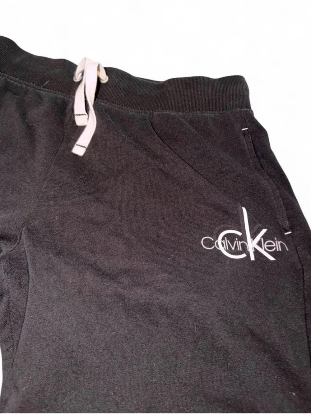 Calvin Klein Black Logo Jogger Sweatpants with Drawstring
